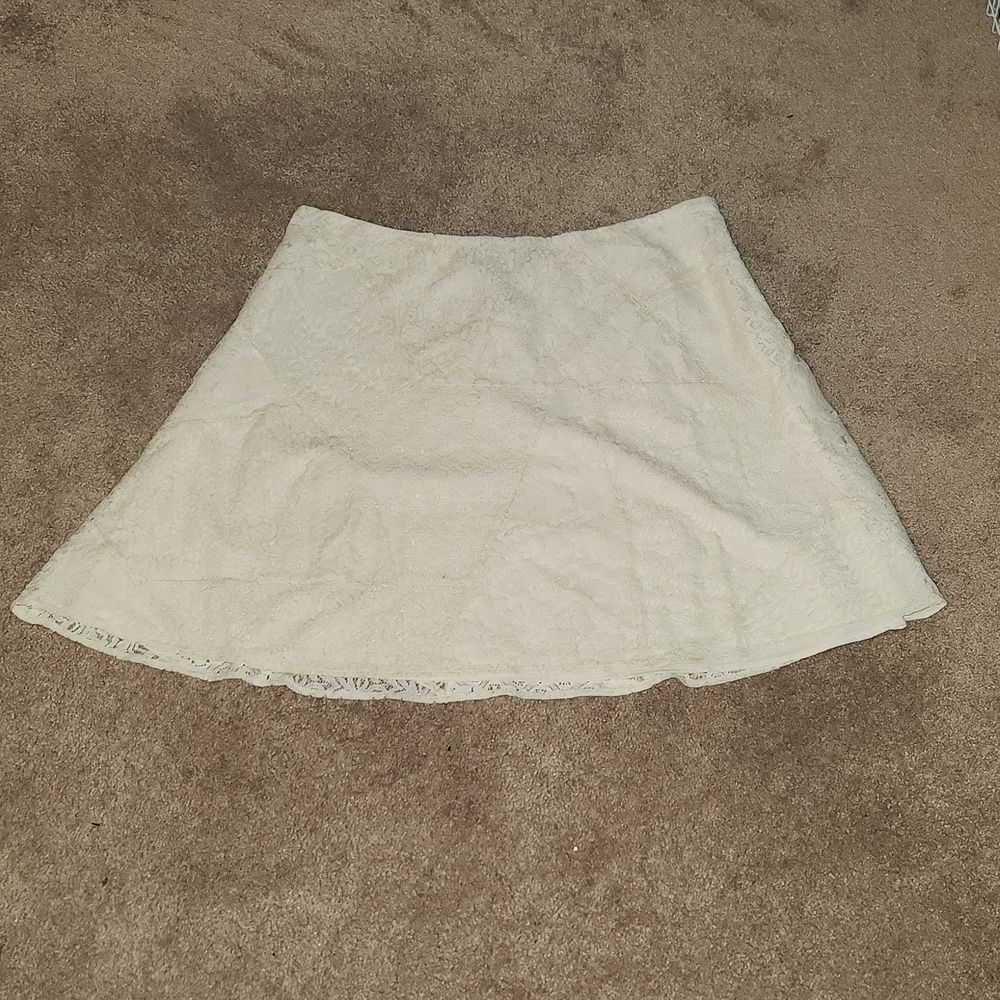 NWT Lauren Ralph Lauren Winter Cream Lace A-Line Patchwork Size 18 Skirt